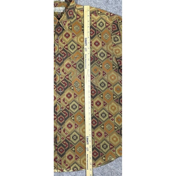 Bill Blass Tribal Button Up Shirt Men’s L Vintage Southwestern Aztec Indian - Picture 6 of 6